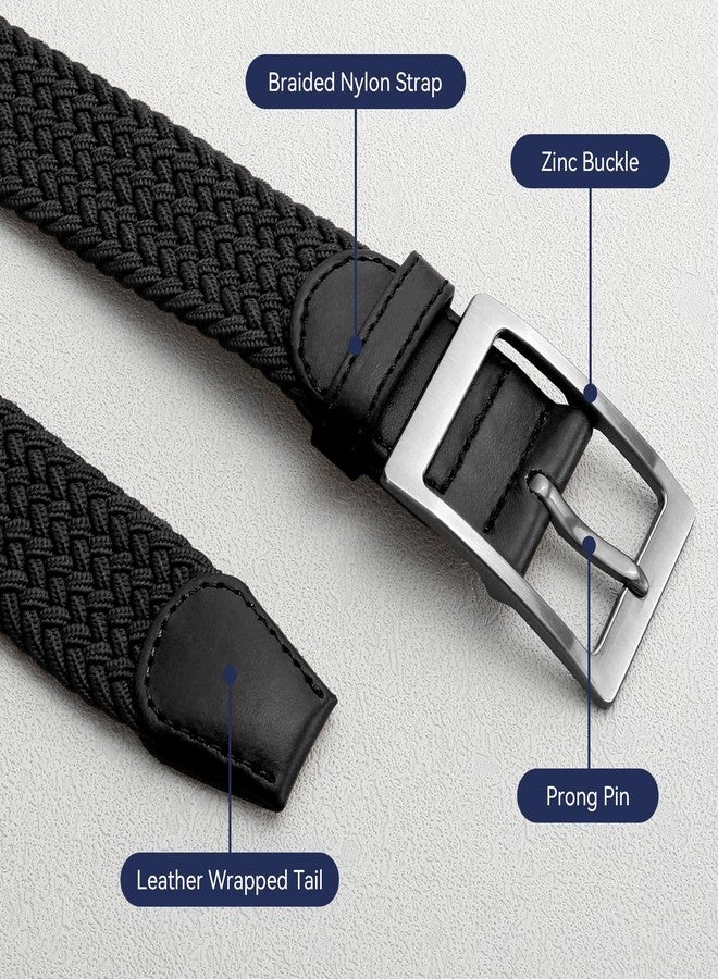 VONMELLI Belt for Men,Mens Gift Stretch Braided Web Belt Elastic for Casual Golf Jeans Pants - Image 4